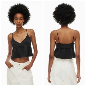 Aritzia Wilfred Lover Satin Camisole in black